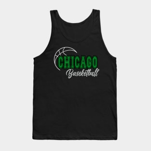 Classic Name Chicago Vintage Styles Green Basketball Tank Top